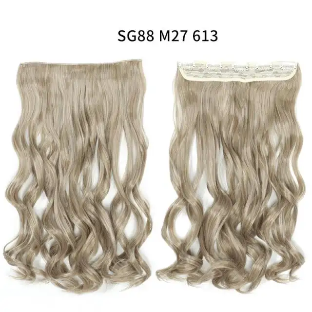One-piece Long Wavy  Heat Resistant Clip In Hair Extensions - Image 19