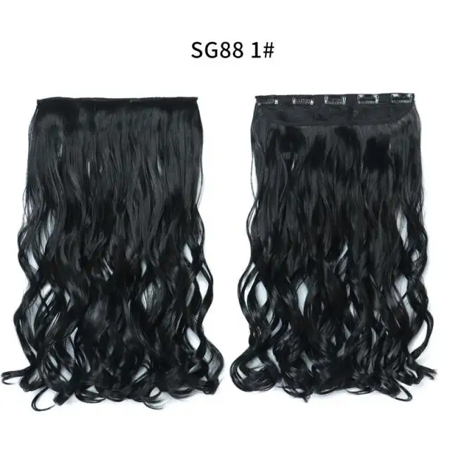 One-piece Long Wavy  Heat Resistant Clip In Hair Extensions - Image 22