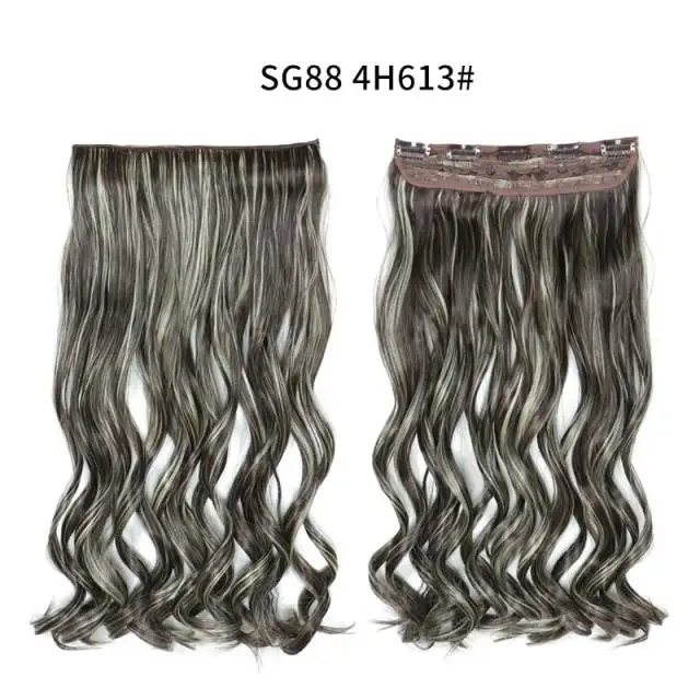 One-piece Long Wavy  Heat Resistant Clip In Hair Extensions - Image 24