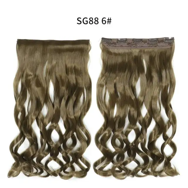 One-piece Long Wavy  Heat Resistant Clip In Hair Extensions - Image 25