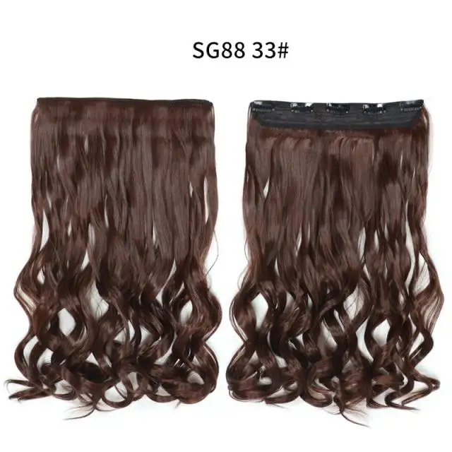 One-piece Long Wavy  Heat Resistant Clip In Hair Extensions - Image 29