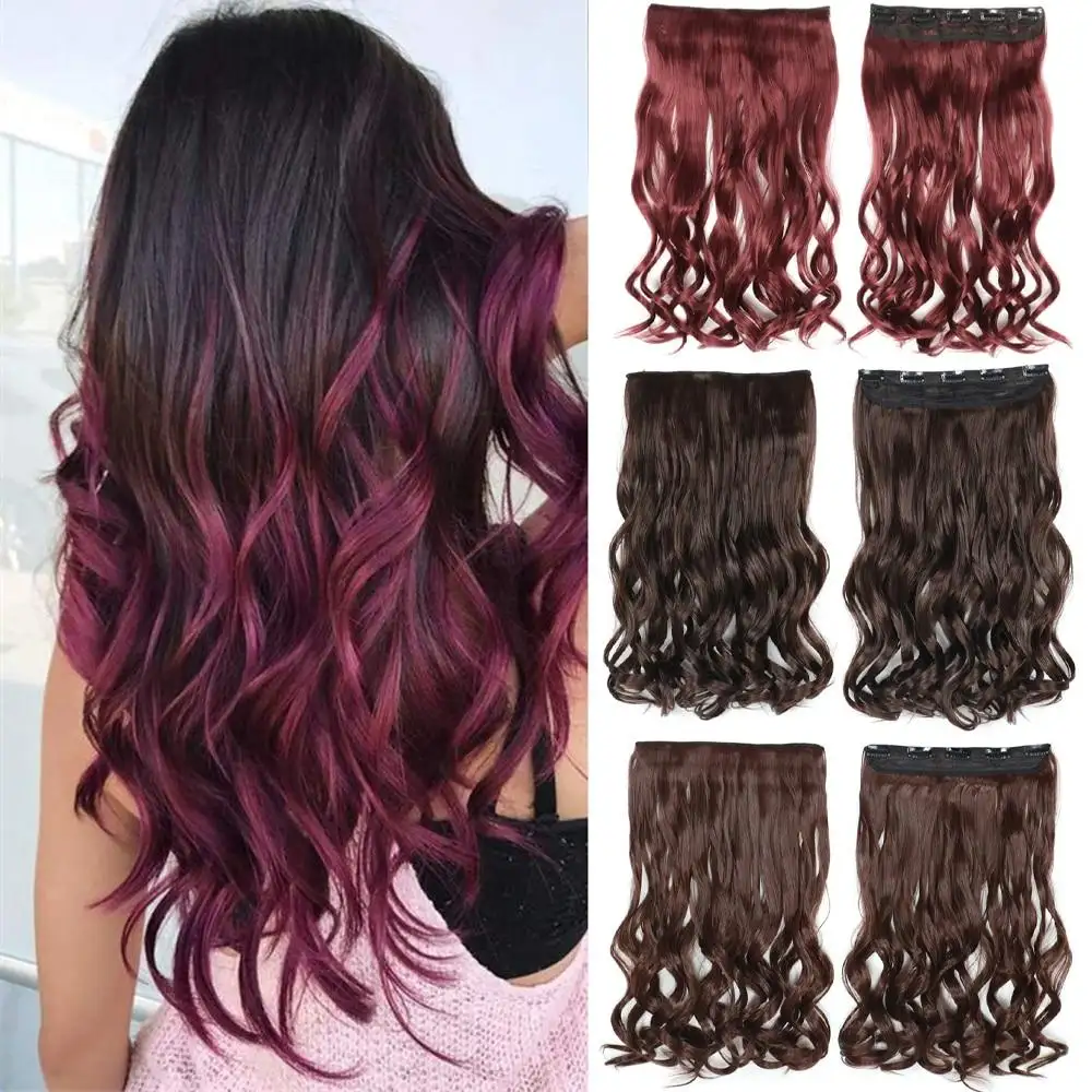 One-piece Long Wavy  Heat Resistant Clip In Hair Extensions - Image 3