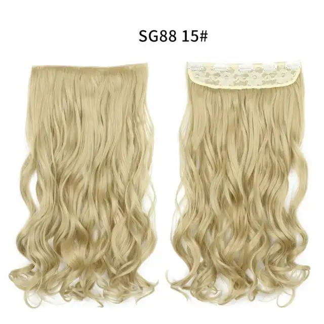 One-piece Long Wavy  Heat Resistant Clip In Hair Extensions - Image 39