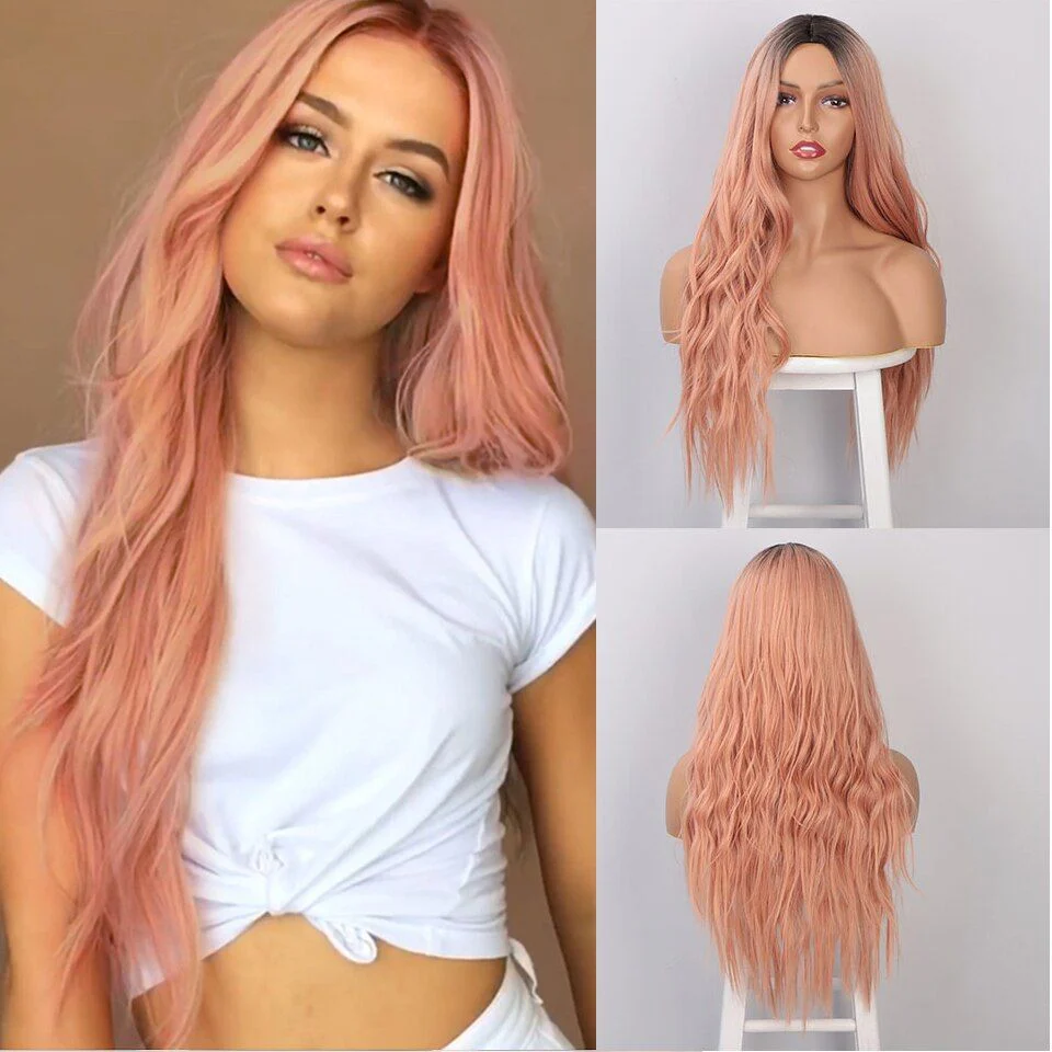 Orange Peach Synthetic Wig - Image 2