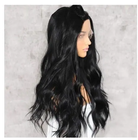 Paula Extra Long Black Color Synthetic Lace Front Heat Resistant Fibre Wig - Image 4