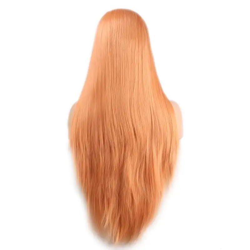 Peach Colored Silky Straight Lace Wig with Middle Part - Image 5