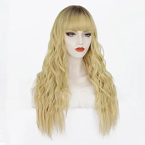 Penelope Transitional Dark Root to Light Blonde Long Heat Resistant Hair Wig - Image 2