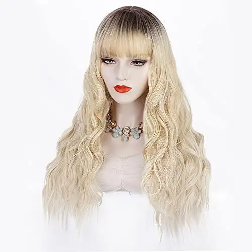 Penelope Transitional Dark Root to Light Blonde Long Heat Resistant Hair Wig - Image 5