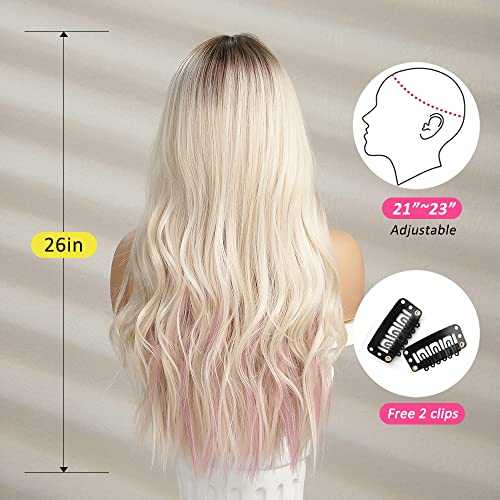 Pink Heat Resistant Highlight Blonde Wigs - Image 4