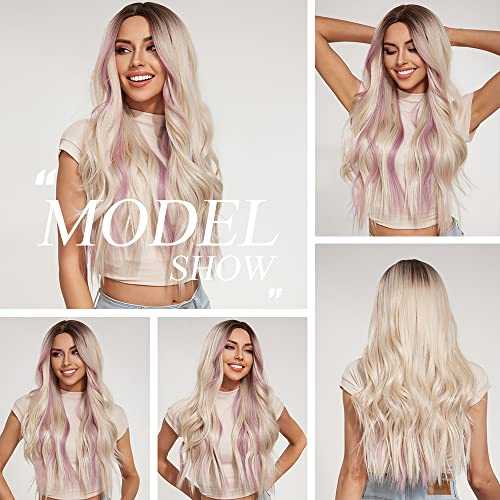 Pink Heat Resistant Highlight Blonde Wigs - Image 6