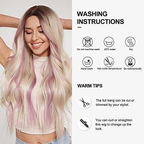 Pink Heat Resistant Highlight Blonde Wigs - Image 7
