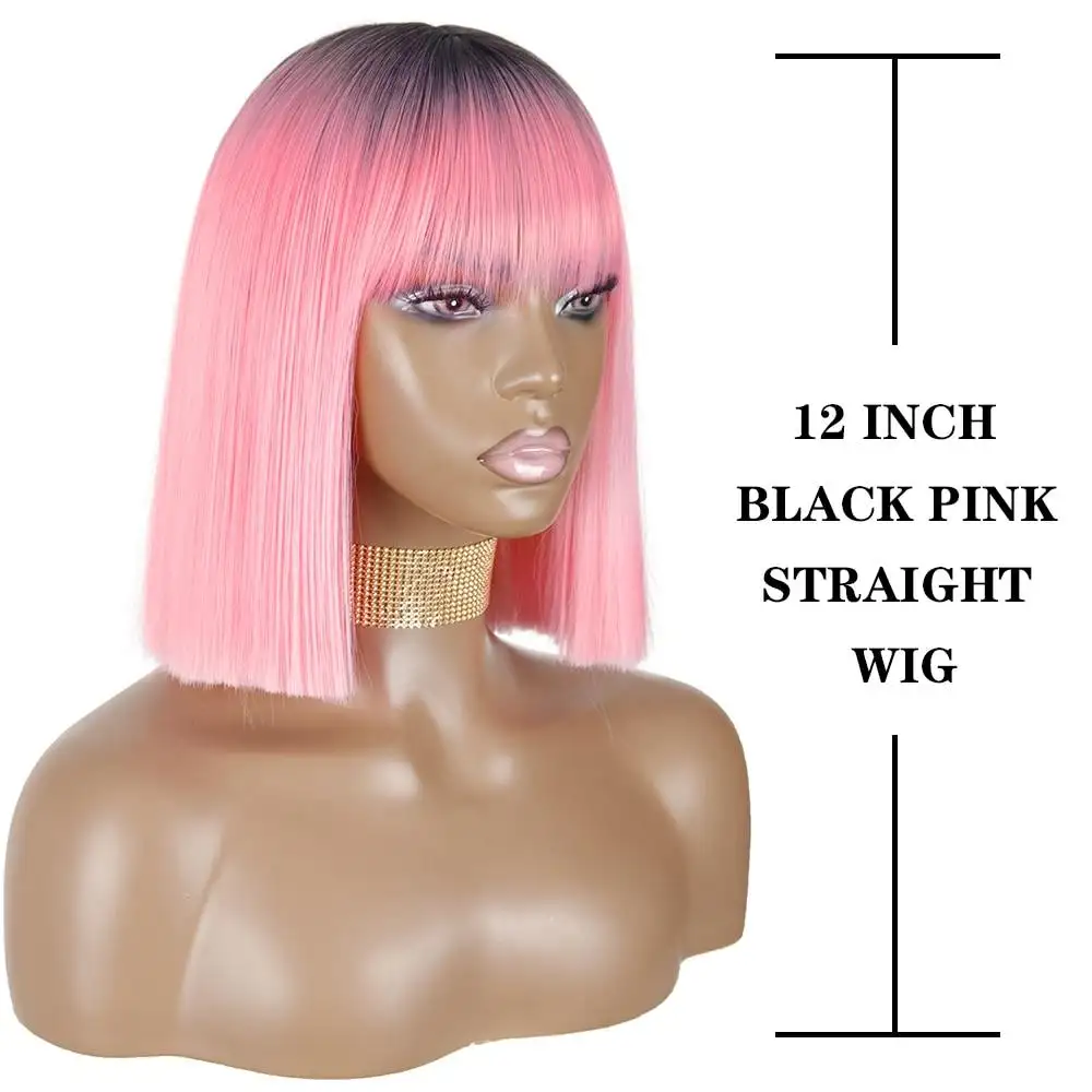 Pink Shaded Bob Wig - Image 3