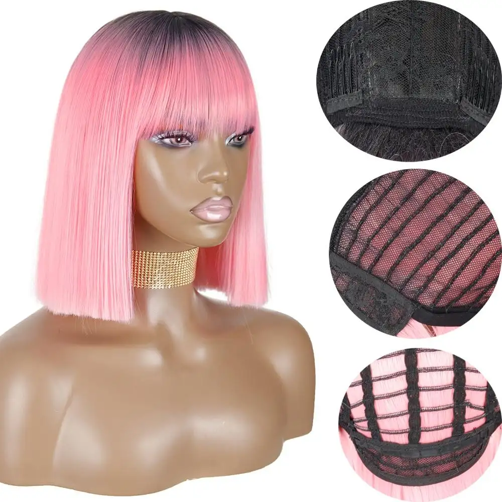 Pink Shaded Bob Wig - Image 4