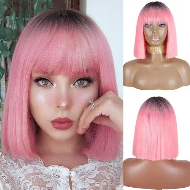 Pink Shaded Bob Wig - Image 5