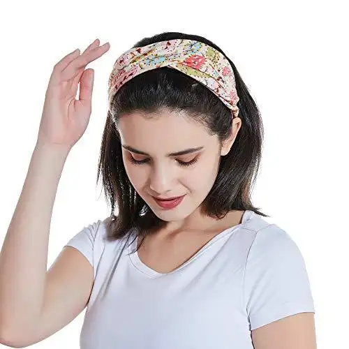 Polka Dot Cross & Assorted Prints Headband Set for Women - Image 13