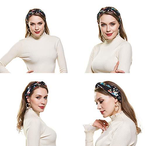 Polka Dot Cross & Assorted Prints Headband Set for Women - Image 44