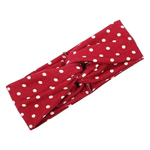 Polka Dot Cross & Assorted Prints Headband Set for Women - Image 6