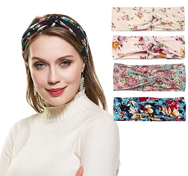 Polka Dot Cross & Assorted Prints Headband Set for Women - Image 61
