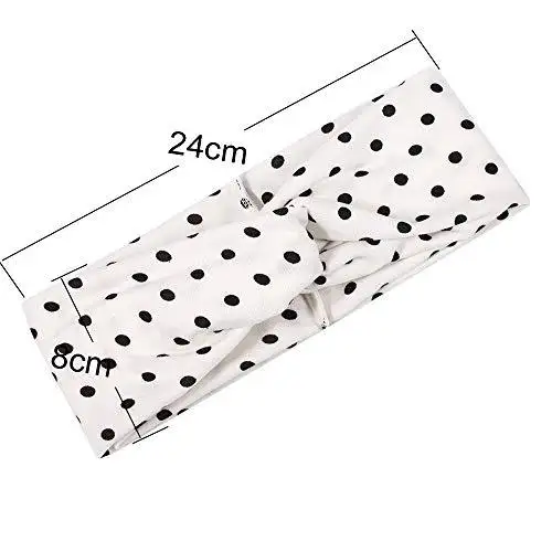 Polka Dot Cross & Assorted Prints Headband Set for Women - Image 7