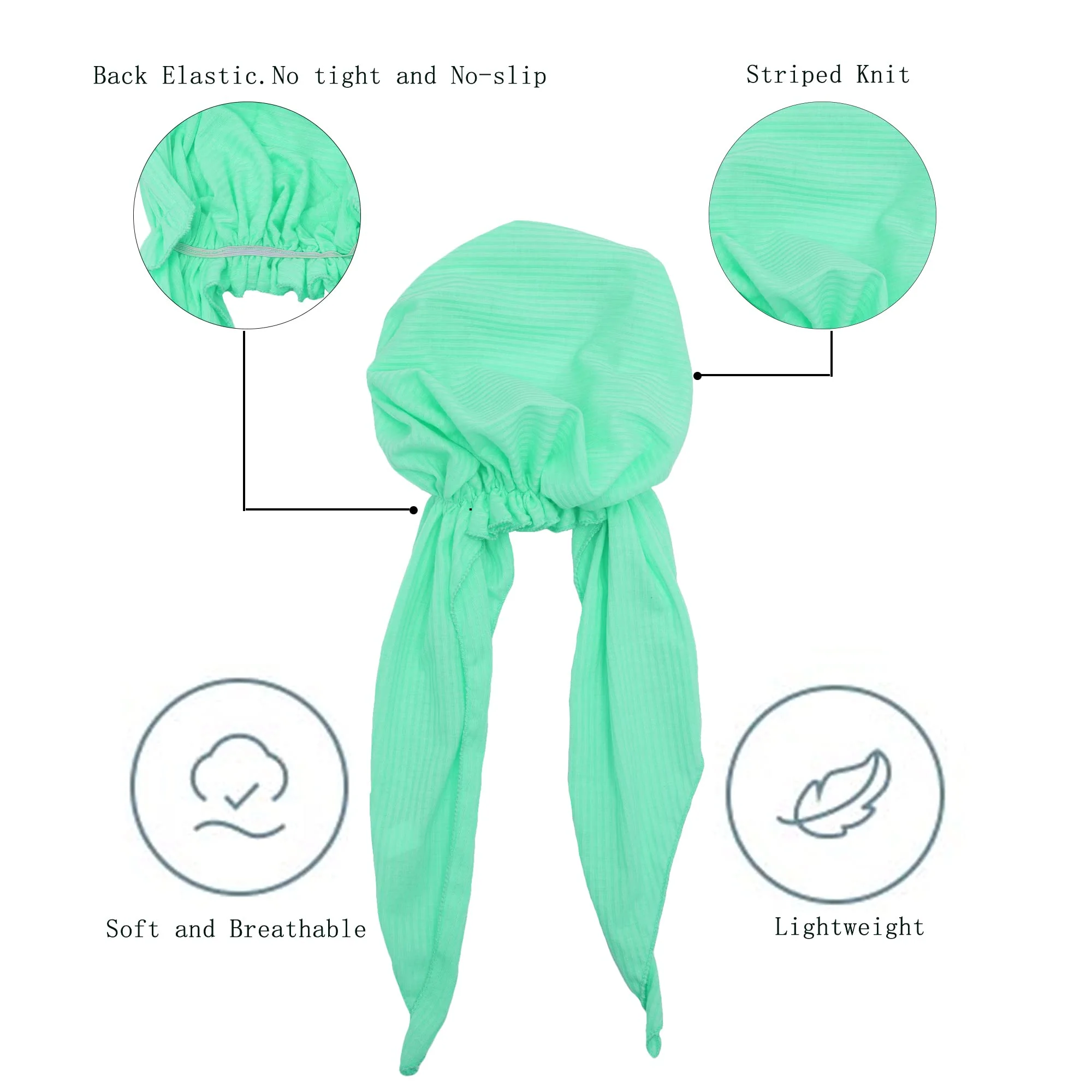 Pre Tied Head Scarf Headwrap Turban - Image 44