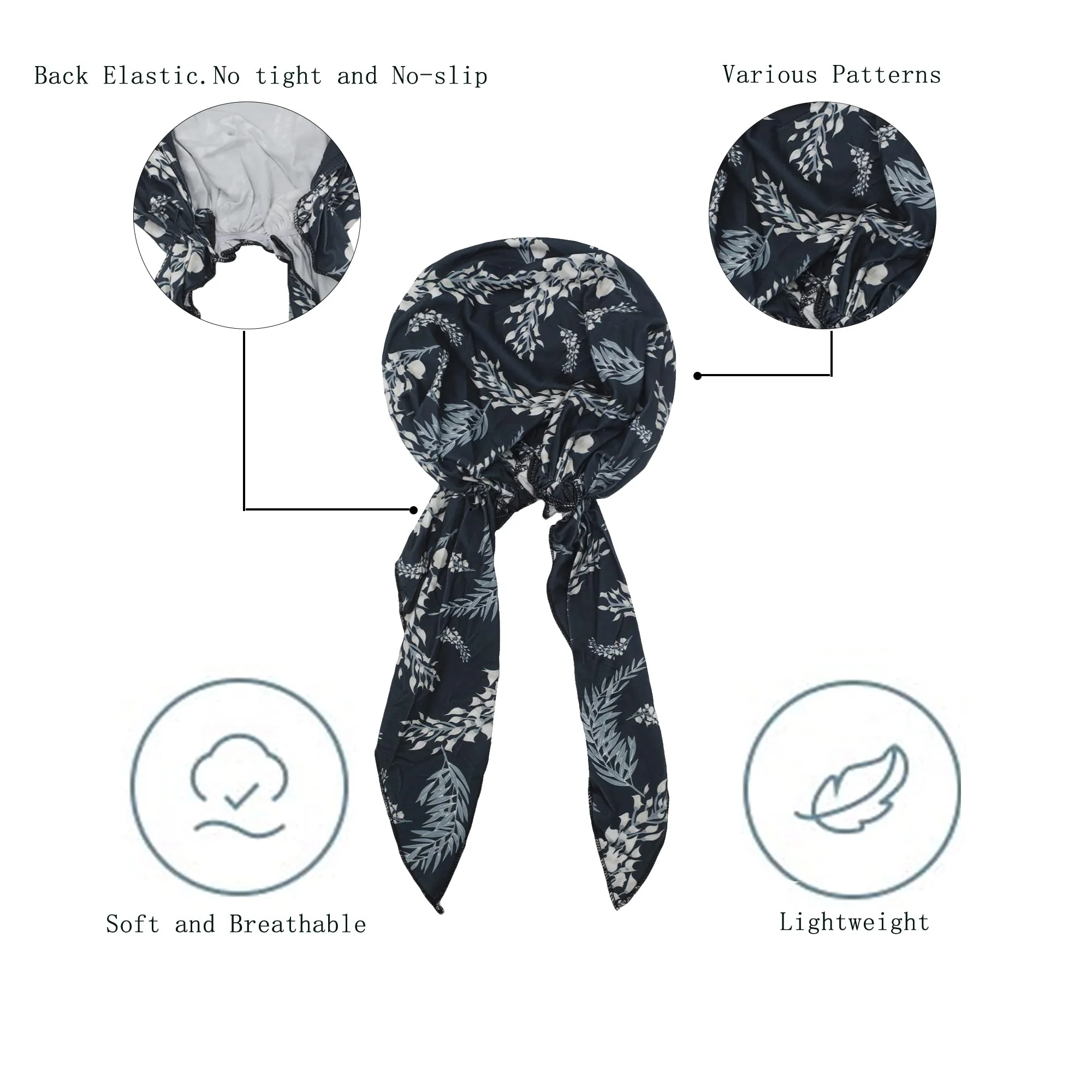 Pre Tied Head Scarf Headwrap Turban - Image 77