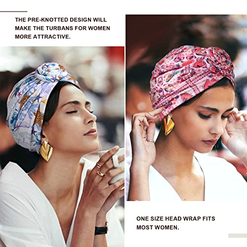 Pre-Tied Head Wraps Knot Beanie Turbans 3pcs set - Image 13