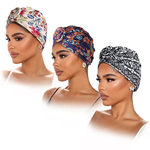 Pre-Tied Head Wraps Knot Beanie Turbans 3pcs set - Image 14