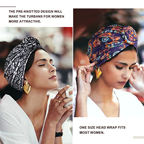 Pre-Tied Head Wraps Knot Beanie Turbans 3pcs set - Image 19
