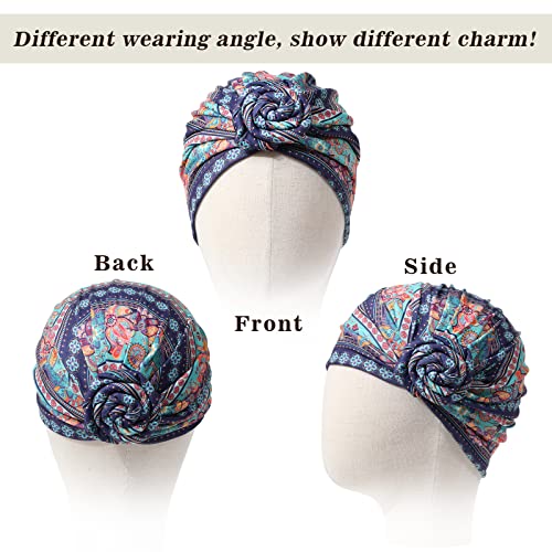 Pre-Tied Head Wraps Knot Beanie Turbans 3pcs set - Image 4