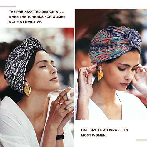 Pre-Tied Head Wraps Knot Beanie Turbans 3pcs set - Image 6