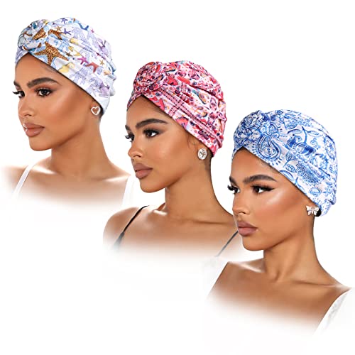 Pre-Tied Head Wraps Knot Beanie Turbans 3pcs set - Image 8