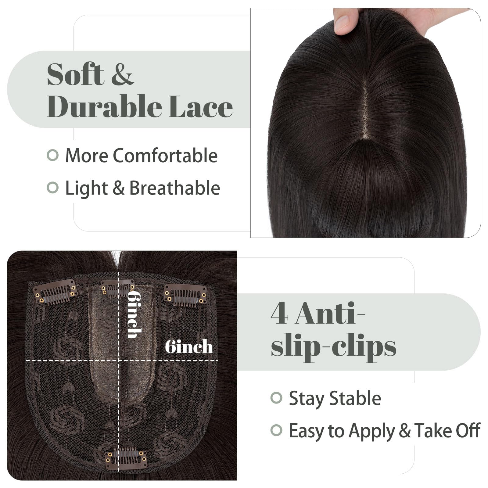 Premium Synthetic Fibre Hair Topper -18 inches - Image 15