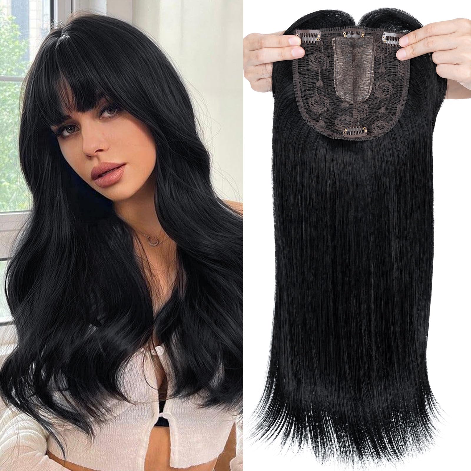 Premium Synthetic Fibre Hair Topper -18 inches - Image 18