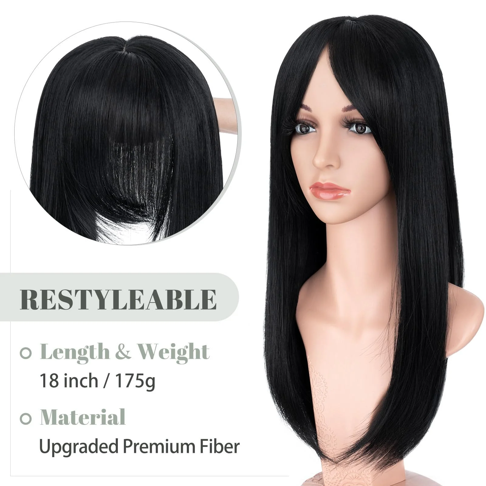 Premium Synthetic Fibre Hair Topper -18 inches - Image 19