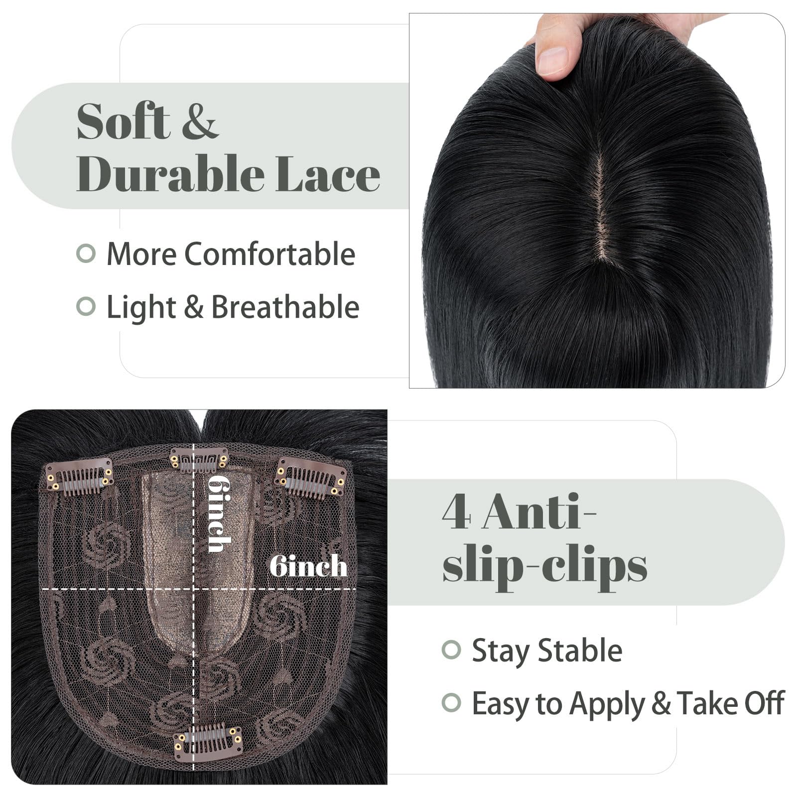 Premium Synthetic Fibre Hair Topper -18 inches - Image 20