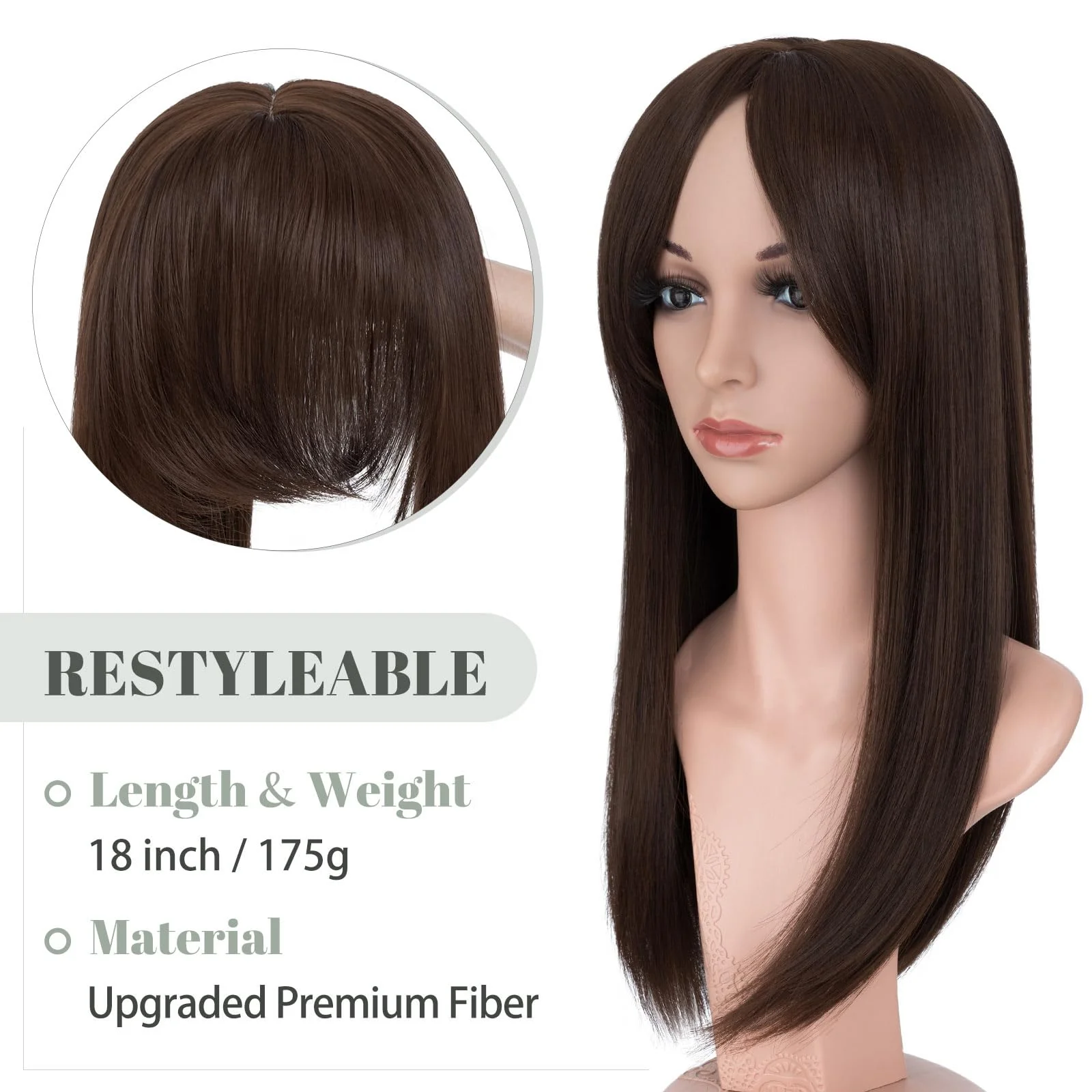 Premium Synthetic Fibre Hair Topper -18 inches - Image 24