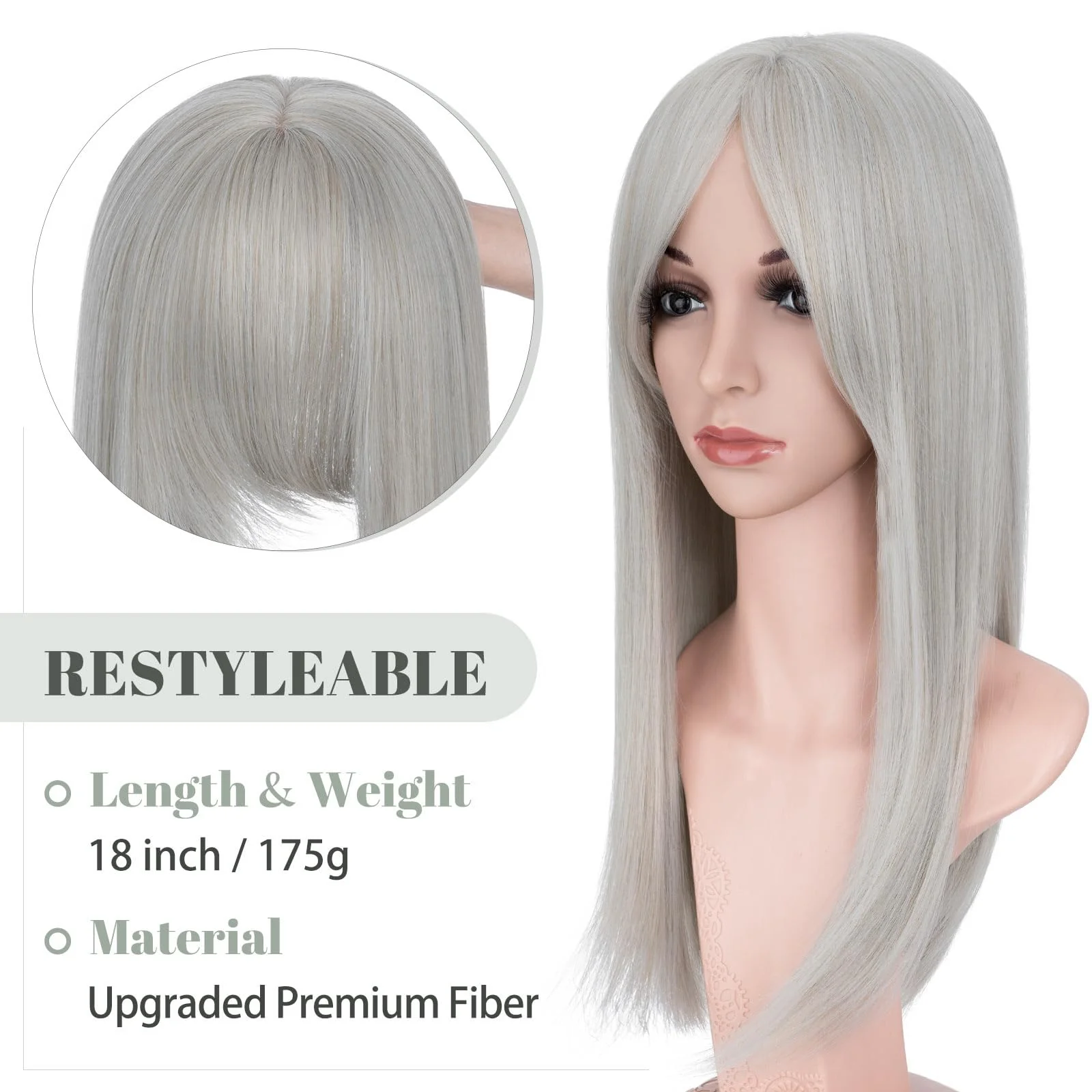 Premium Synthetic Fibre Hair Topper -18 inches - Image 34