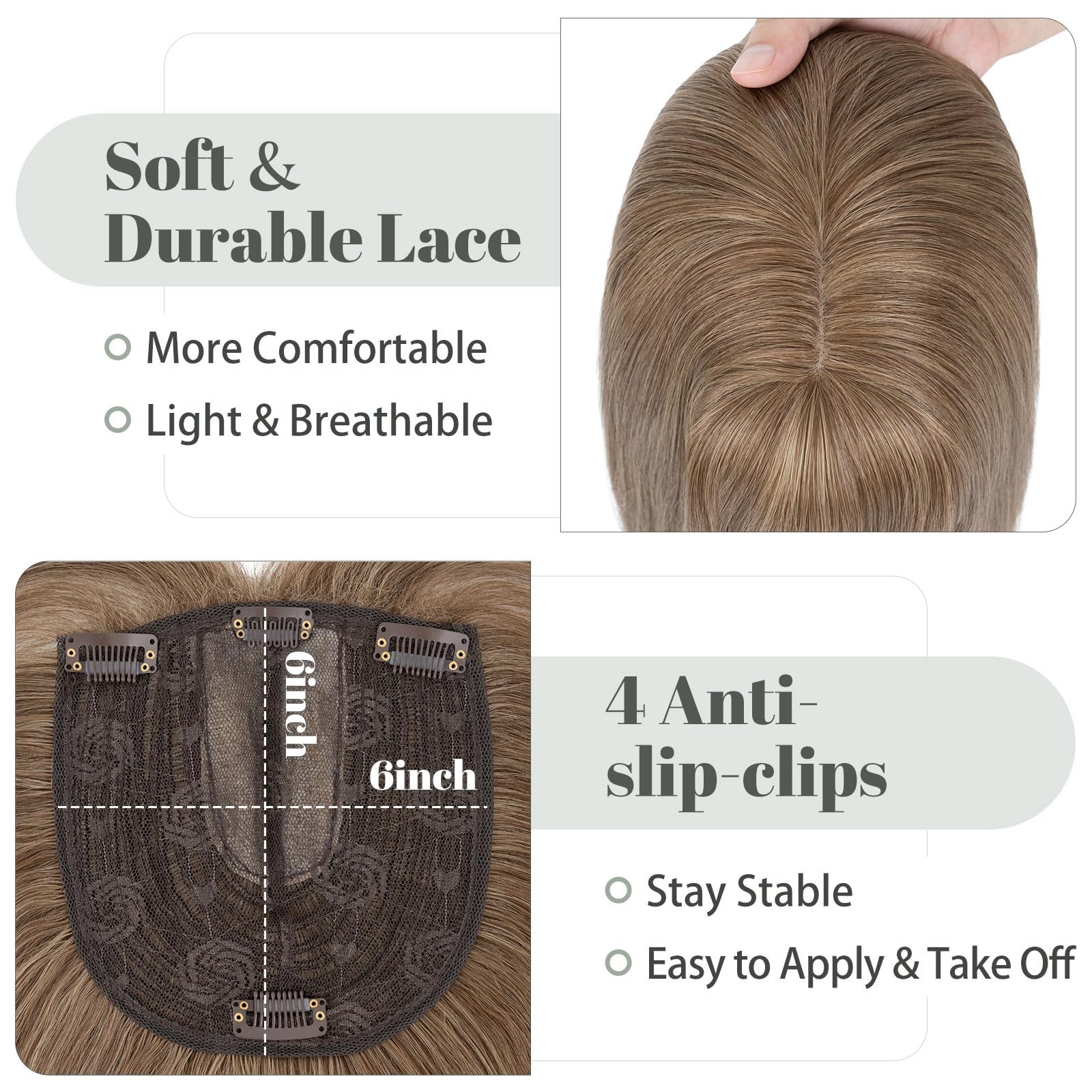 Premium Synthetic Fibre Hair Topper -18 inches - Image 9