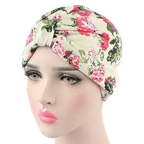 Printed Leopard and Assorted Print Cotton Turban Sleep Cap - Image 11