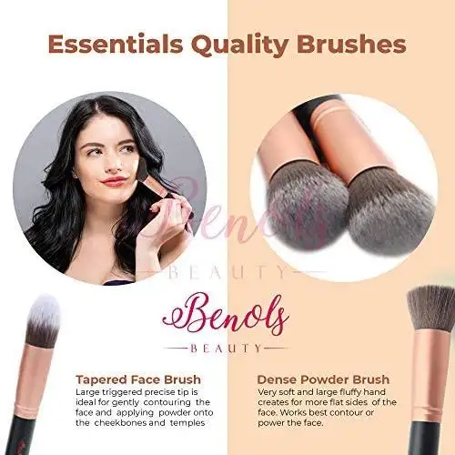 Professional 14 pc Kabuki Foundation Makeup Brush Set - Image 3