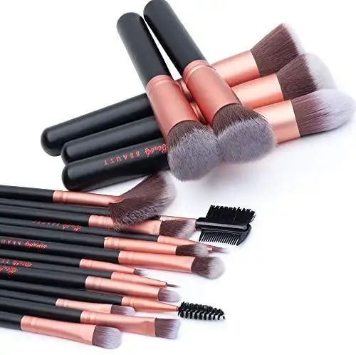 Professional 14 pc Kabuki Foundation Makeup Brush Set - Image 6