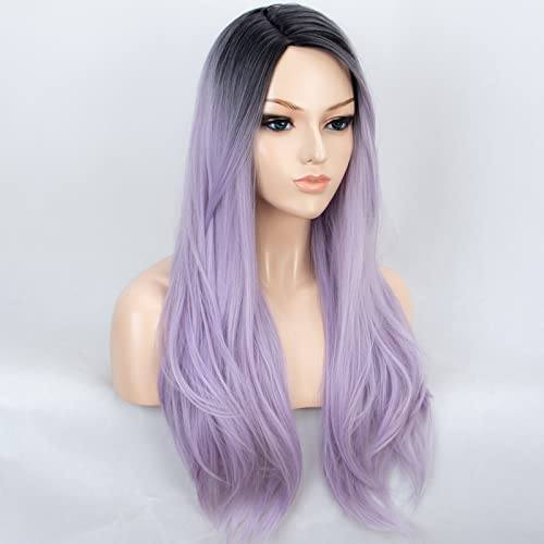 Purple wig with dark roots - Image 2