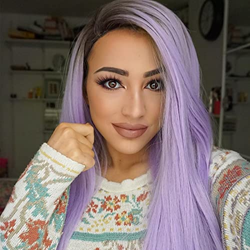 Purple wig with dark roots - Image 5
