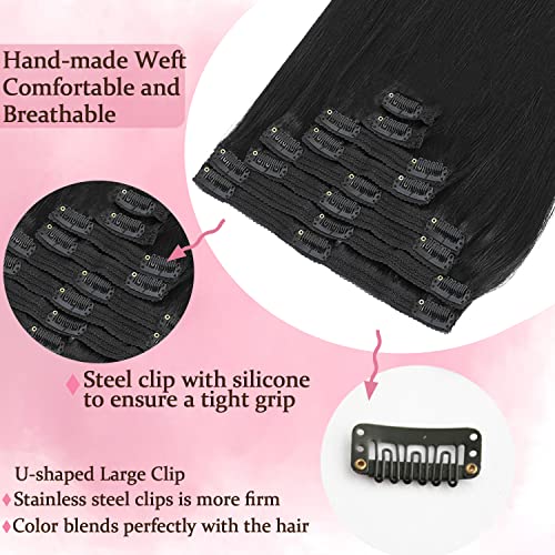 Real Hair Balayage Clip in Hair Extensions - Image 10