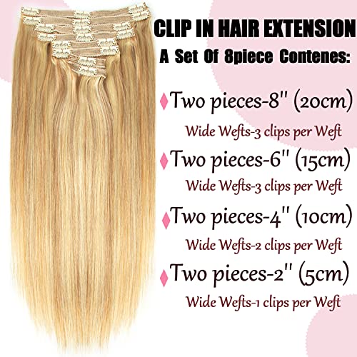 Real Hair Balayage Clip in Hair Extensions - Image 15