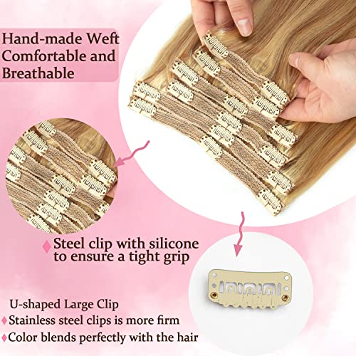 Real Hair Balayage Clip in Hair Extensions - Image 16