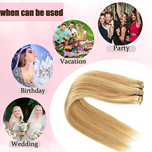 Real Hair Balayage Clip in Hair Extensions - Image 17