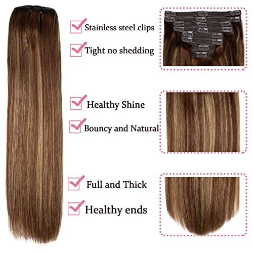 Real Hair Balayage Clip in Hair Extensions - Image 2