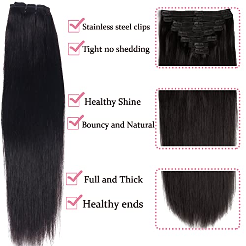 Real Hair Balayage Clip in Hair Extensions - Image 20