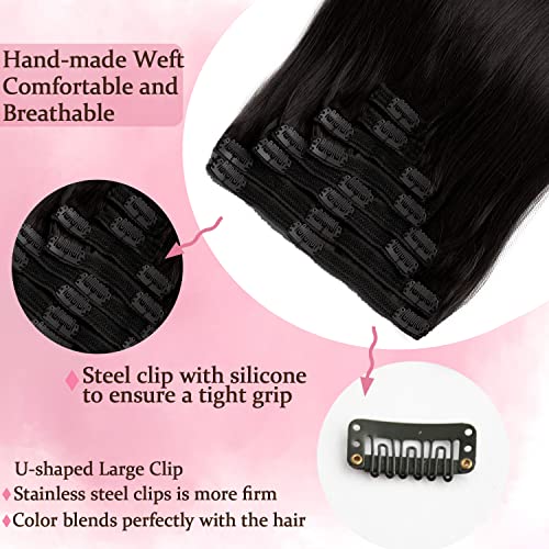 Real Hair Balayage Clip in Hair Extensions - Image 22